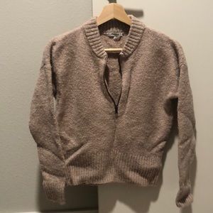 Madewell pink zip-up sweater